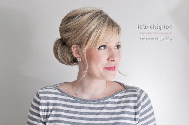Low Chignon Tutorial- The Small Things Blog