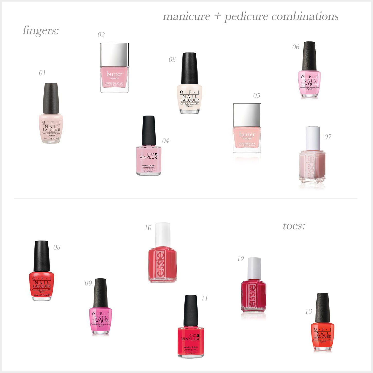 Nail Colors Finger Toe Combinations The Small Things Blog